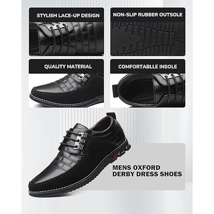 Recyphi Mens Size 11 Black Faux Suede Oxford Derby Orthopedic Lace Up Shoes