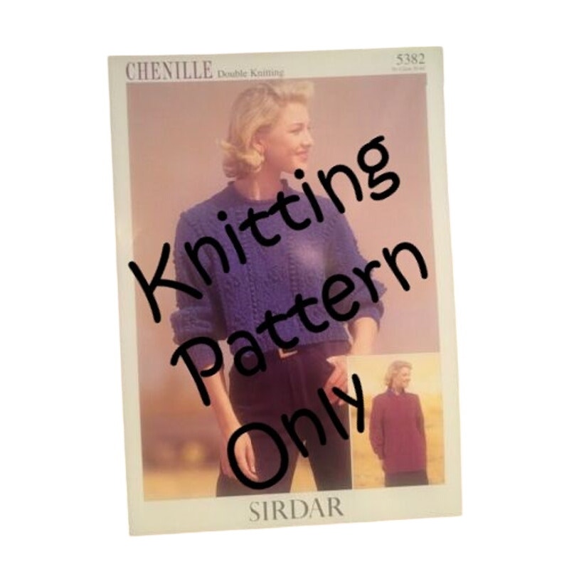 New Sirdar 5382 Chenille Ladies Pullover Sweater Double Knitting Pattern