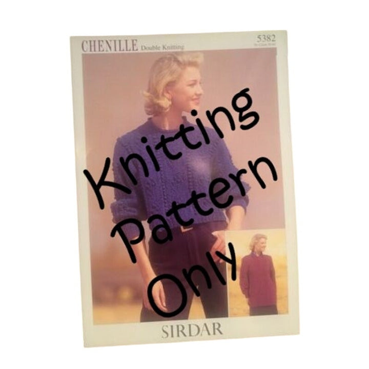 New Sirdar 5382 Chenille Ladies Pullover Sweater Double Knitting Pattern