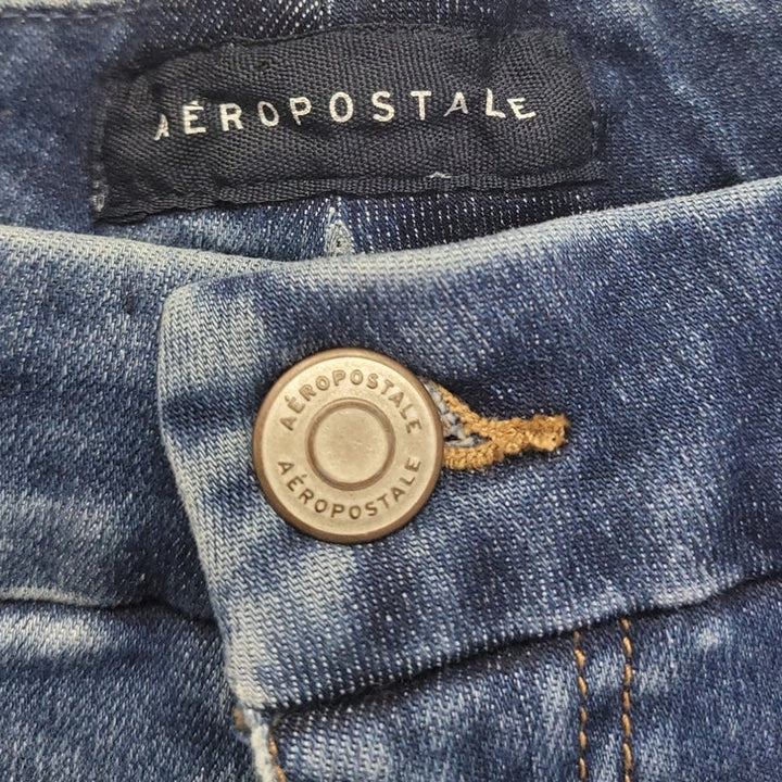 Aeropostale Womens 16 Distressed Super High Rise Curvy Jeggings Jeans