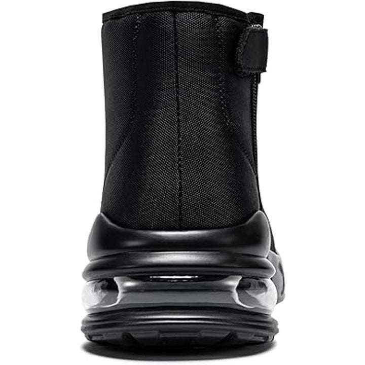 Larnmern Mens 9.5 Black Side Zip Lace Up Food Service Non Slip Air Cushion Shoes