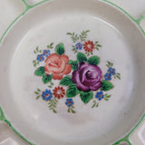 Vintage Made In Japan Floral Fine China Hand Painted Divided Round Serving Dish