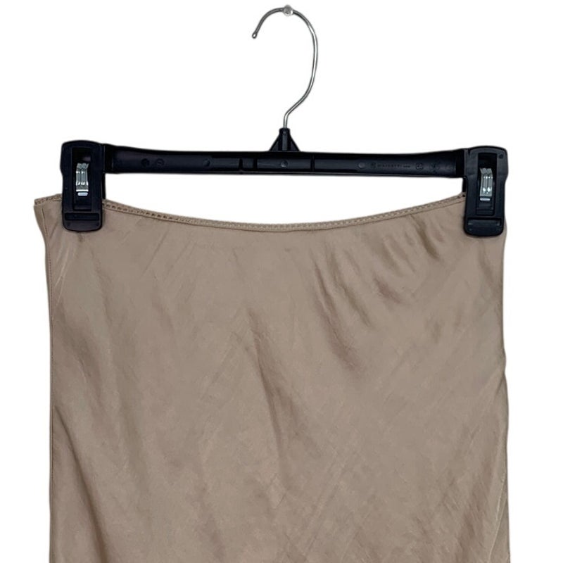 New American Eagle Womens Small AE High-Waisted Tan Sandbar Midi Slip Skirt