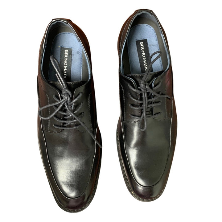 Bruno Marc Mens 10.5 Black Faux Leather Lace Up Oxford Dressy Formal Shoes