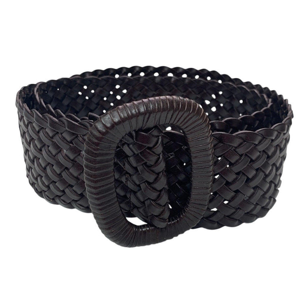 New Universal Thread Womens Small Brown Braided Bonded Leather Fashion Belt