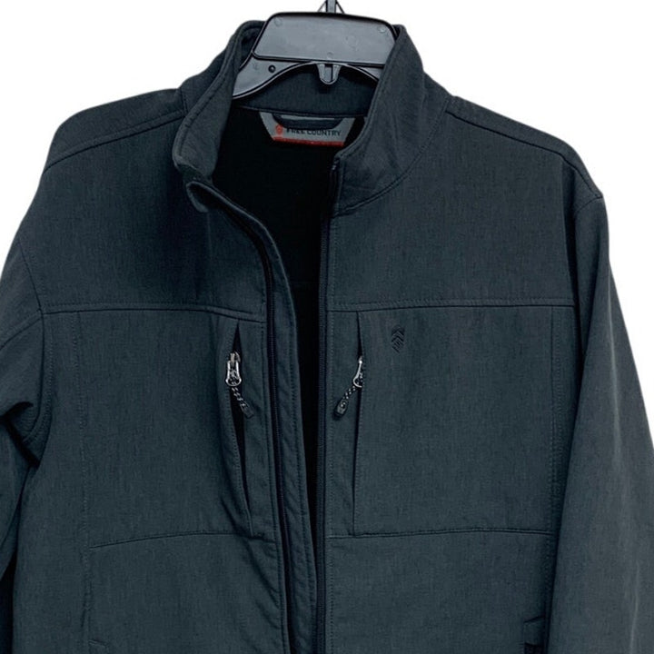 Free Country Mens Small Gray Long Sleeve Full Zip Lined Jacket w Pockets