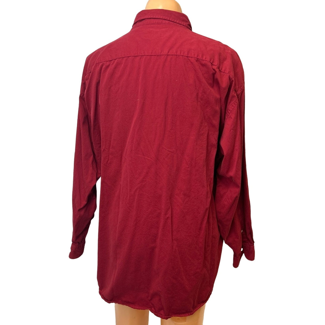 Nordstrom Mens XXL Long Sleeve 100% Cotton Solid Red Button Down Shirt