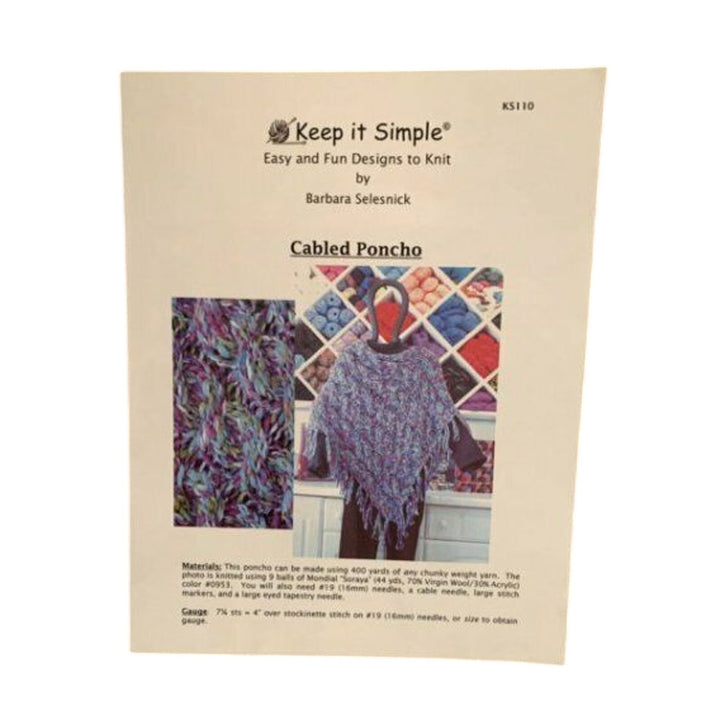 New 2004 Keep It Simple KS110 Selesnick Fringe Cabled Poncho Knitting Pattern