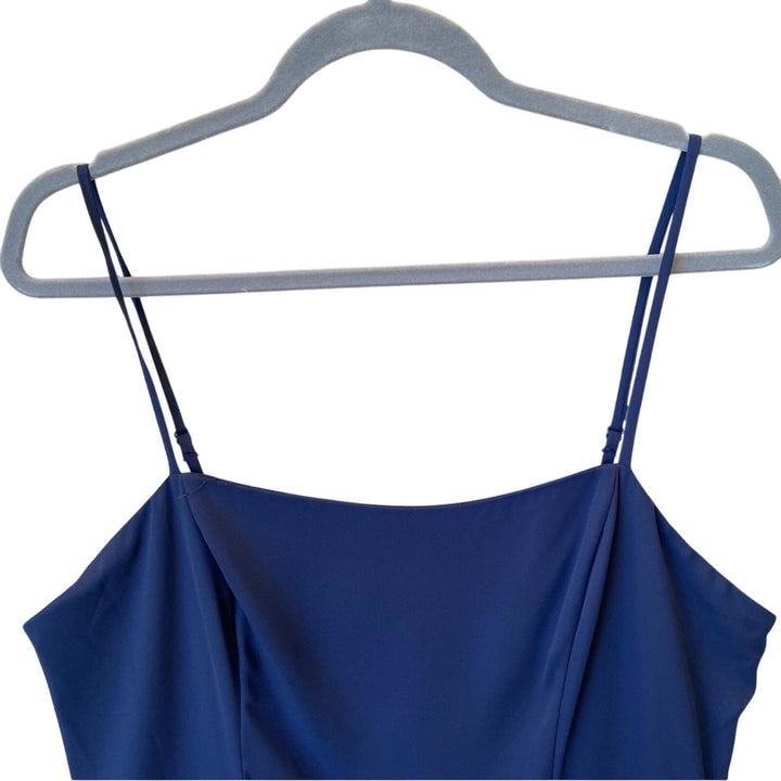 NWT New Socialite Womens Large Navy Blue 100% Polyester Fit n Flare Dress