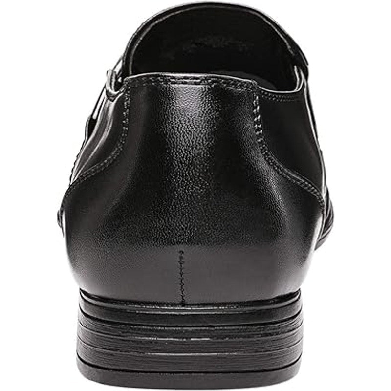 Bruno Marc Mens Size 13 Black Faux Leather Slide On Low Heel Dress Loafers Shoes