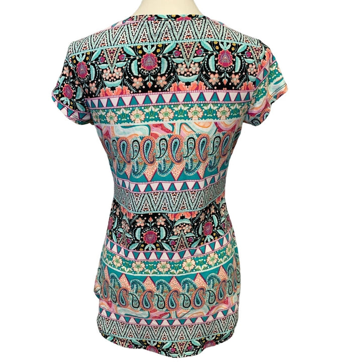Joe Boxer Ladies Medium Super Soft Boho Floral Print Polyester Blend Long Tee