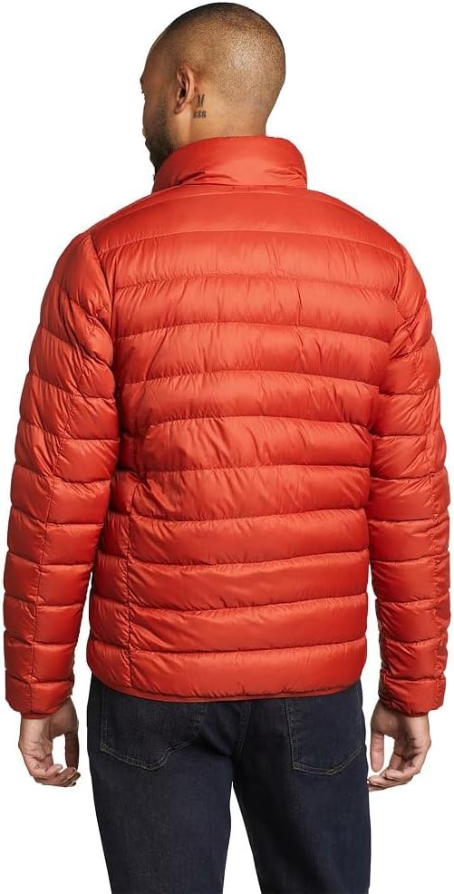 New Eddie Bauer Mens XL Red Orange Clay CirrusLite 650FP Down Zip Up Puffer Jacket