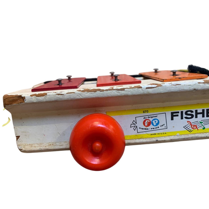 Vintage 1964 Fisher Price Pull A Tune Xylophone Wooden Musical Instrument Toy