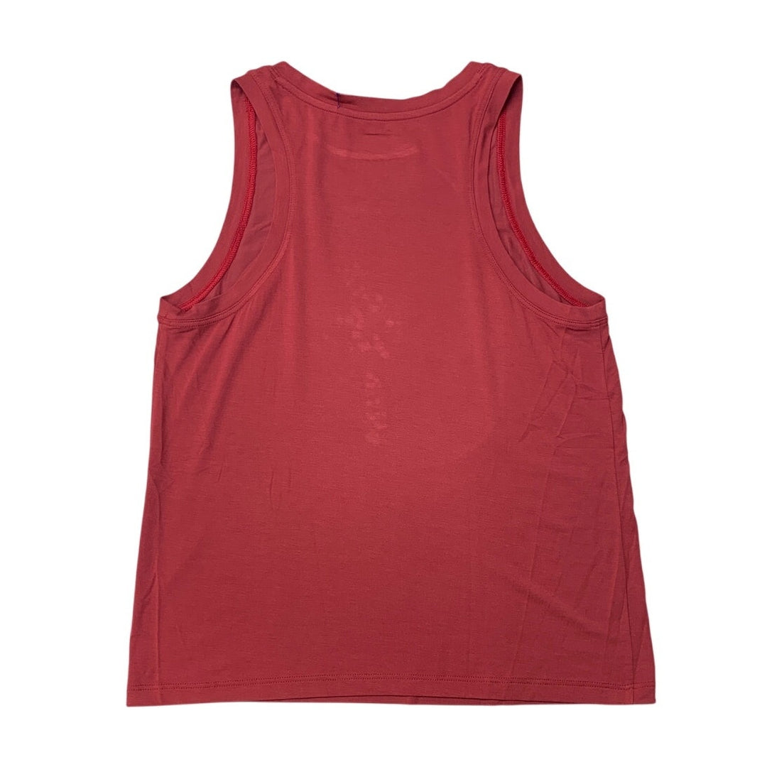 New Upcycled Hand Printed Women Small Blue Jay Bird Sleeveless Athletic Tank Top