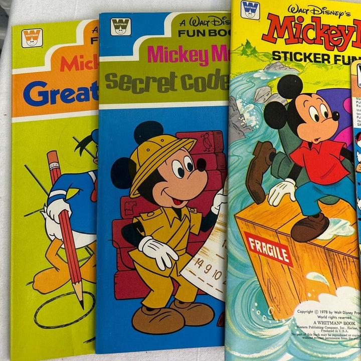 Vintage 1980s Disney Mickey Mouse Happy Birthday GoldenBook Sticker Gift Box Set