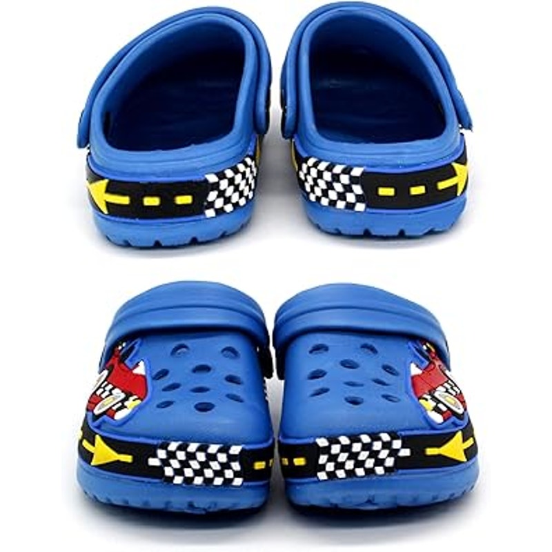 FolHaoth Toddler Boys Size 8.5 Blue Race Car Driver Slide On Clog Sandals