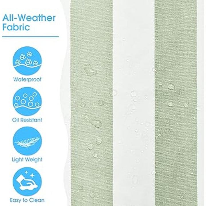New Becokan Large Green White Striped Waterproof Sandproof Canvas Beach Tote Bag