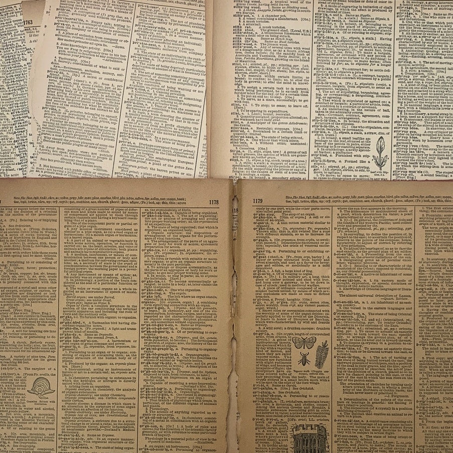 40+ Vintage Sheet Music Dictionary Pages for Scrapbooking Card Making Craft Lot