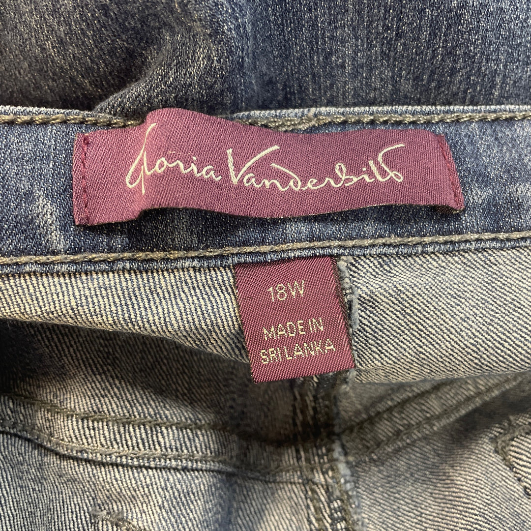 Gloria Vanderbilt 18W Short Amanda Stretch Cotton Straight Leg Denim Blue Jeans