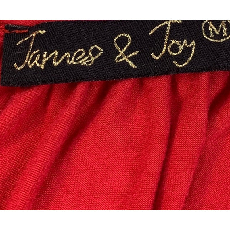 James &amp; Joy Womens Medium Elastic Wrist Long Sleeve Flowy Scoop Neck Top Blouse