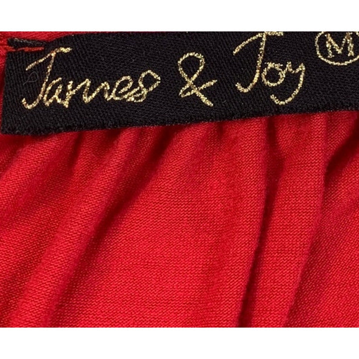 James &amp; Joy Womens Medium Elastic Wrist Long Sleeve Flowy Scoop Neck Top Blouse