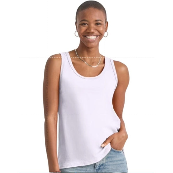 Lot of 4 New Hanes Womens Medium 100% Cotton Blue Navy Black Purple Tank Tops