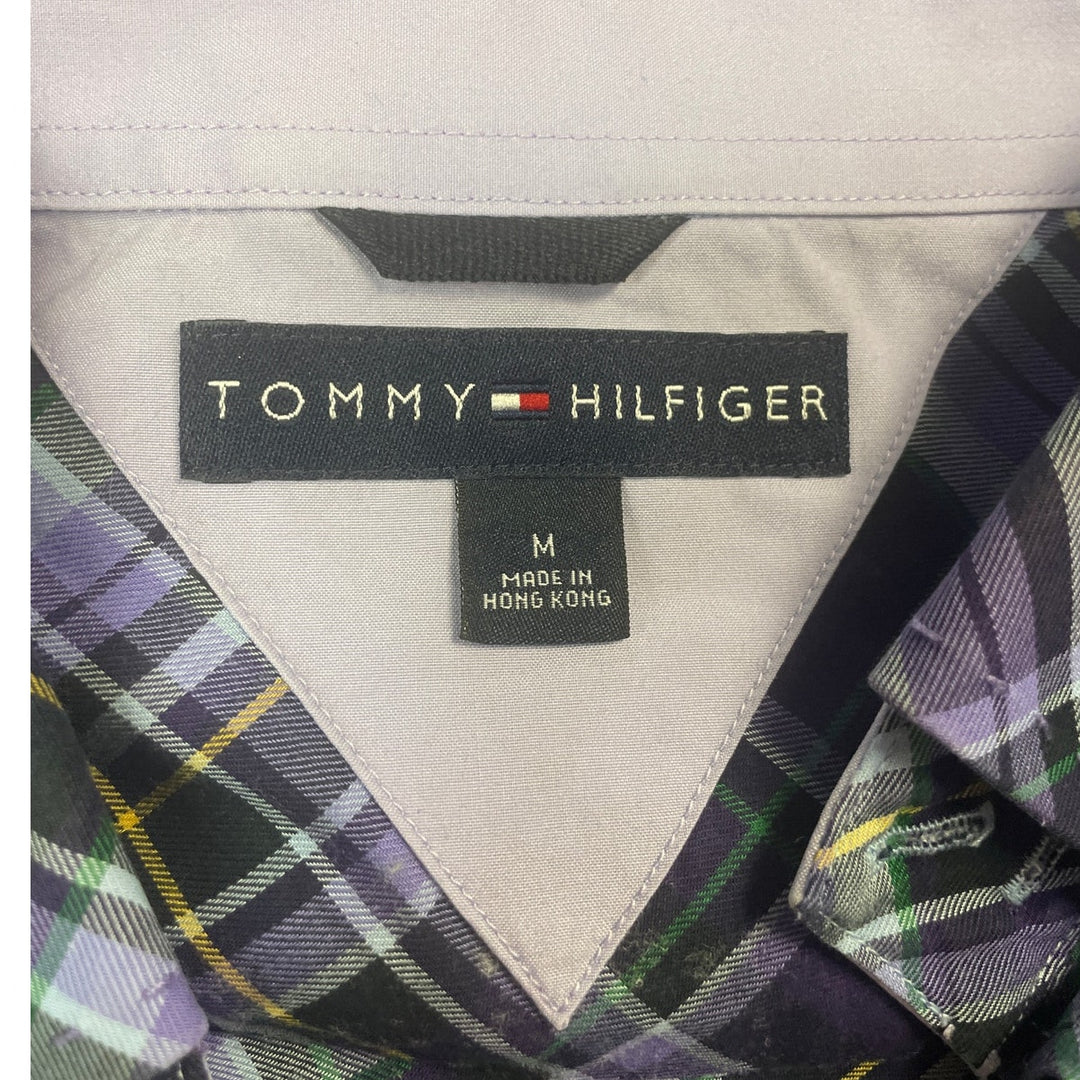 Tommy Hilfiger Mens Medium 100% Cotton Plaid Long Sleeve Button Down Shirt