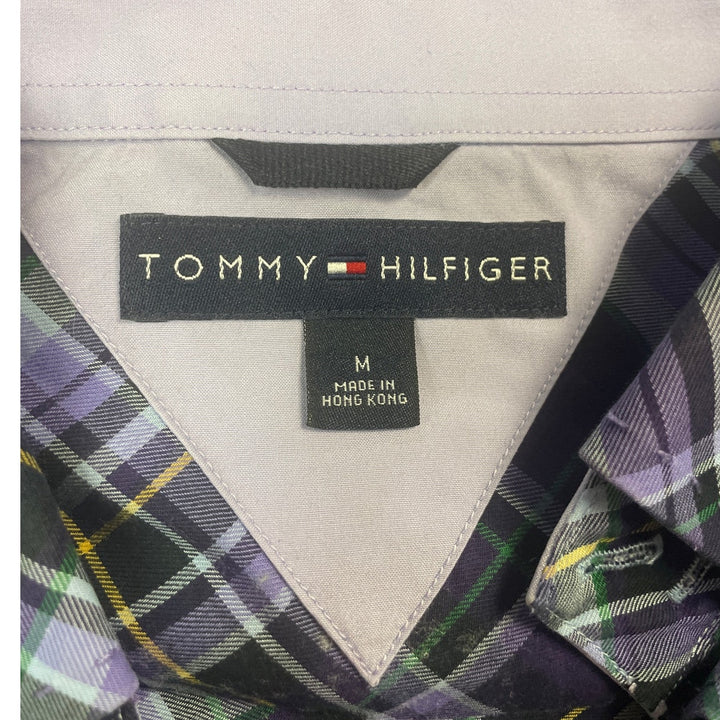 Tommy Hilfiger Mens Medium 100% Cotton Plaid Long Sleeve Button Down Shirt
