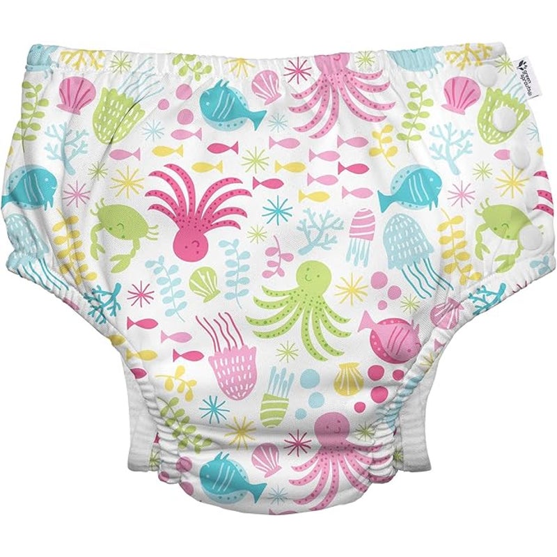 New Green Sprouts Babys 4T Sea Pals Side Snap Reusable Swimsuit Swim Diaper