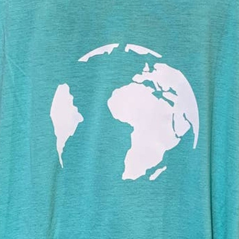 Hand Printed Upcycled 3X Saving the Planet is My Superpower Short Sleeve Tee