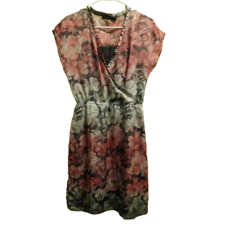 The Limited Womens Small Sleeveless Faux Wrap Dress Over Solid Black Cami Dress