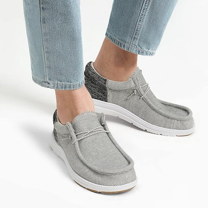 Bruno Marc Mens Size 13 Gray Fabric Arch Support Casual Slip On Loafer Shoes