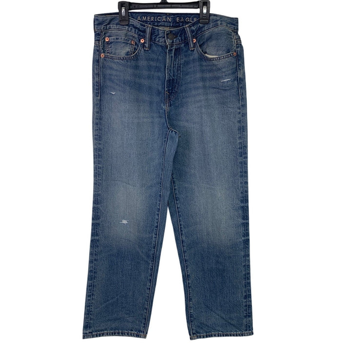 New American Eagle Mens 29X30 Cotton Blend Athletic Loose Denim Blue Jeans