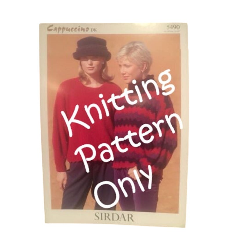 New Sirdar 5490 Cappuccino Double Knitting DK Pullover Sweater Pattern