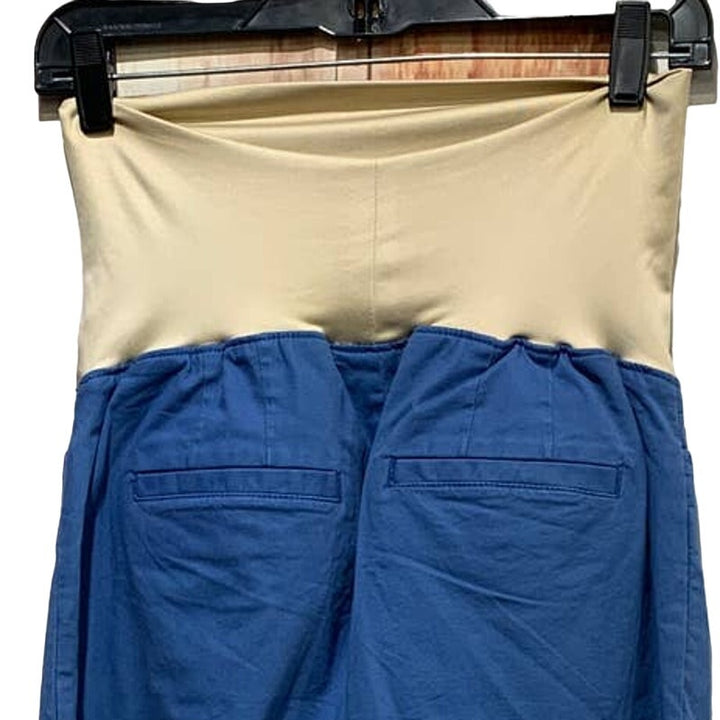 New New LOFT Size 6 Maternity Stretch Panel Cotton Blend Denim Tapered Pants