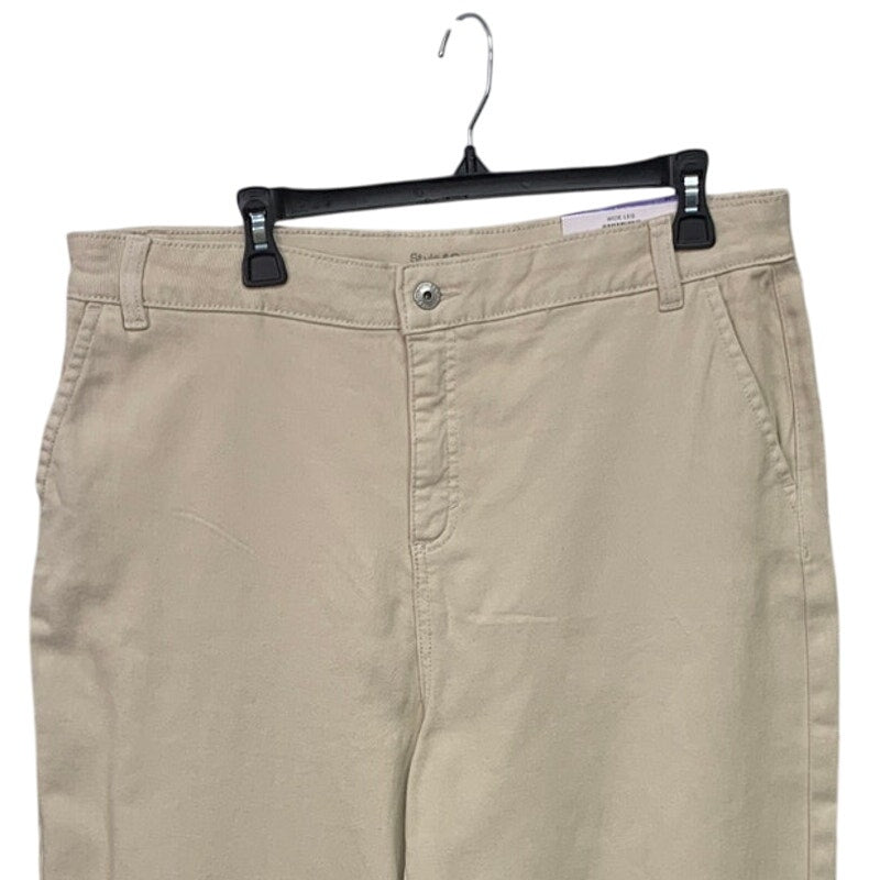 NWT New Style &amp; Co Womens Size 18 Wide Leg Khaki Denim Cotton Tan Jeans
