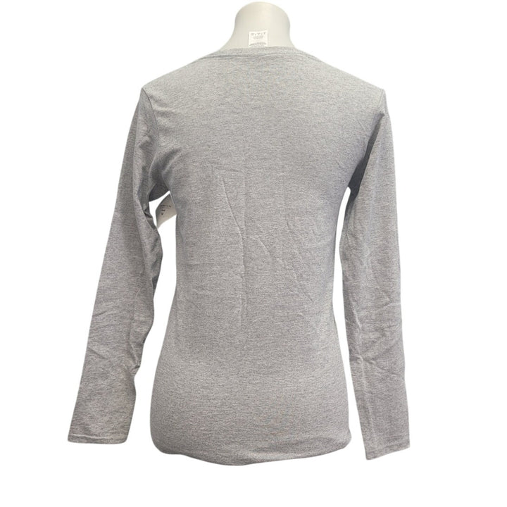 New Hand Printed Womens Gray Black Lab Puppy Dog Long Sleeve Cotton Tee Shirt