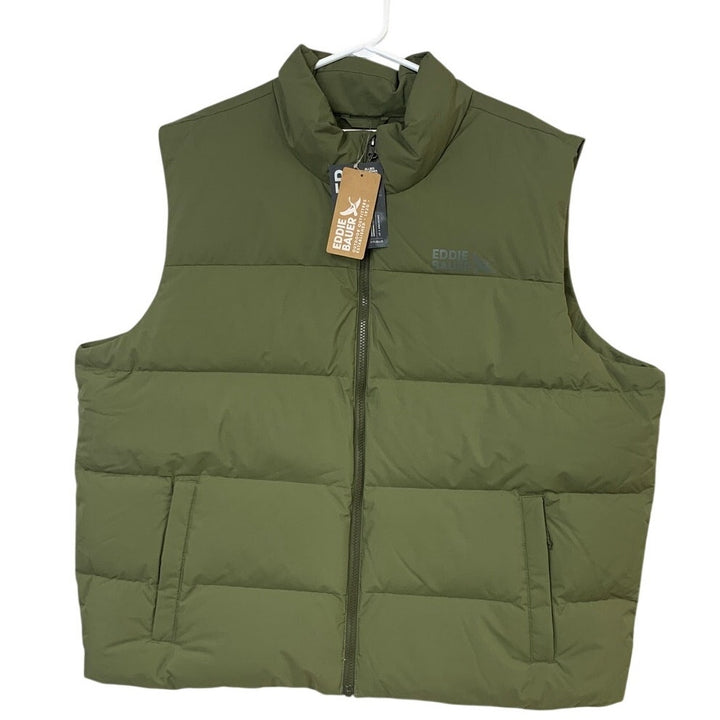 New Eddie Bauer Mens Alder Green 550FP Full Zip Essential Down Puffer Vest