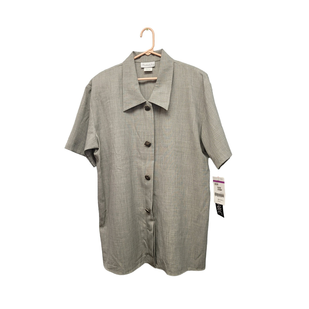Vintage 1990s New Pride &amp; Joy Womens 20WP Short Sleeve Button Up Shirt
