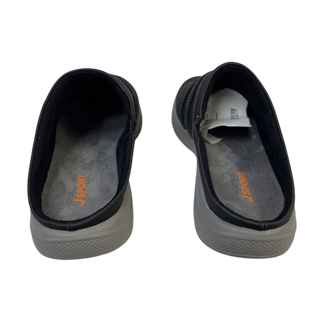 JSport Womens Size 9 Black Faux Leather Gina Slip On Memory Foam Sneaker Shoes
