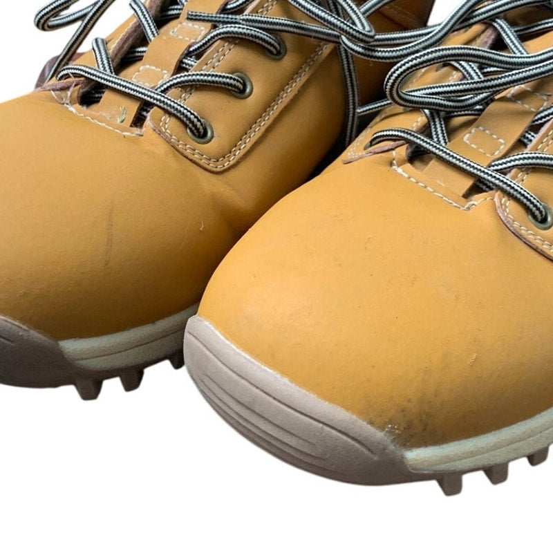 Tsiodfo Mens Size 12 Tan Yellow Lace Up High Top Winter Warm Hiking Boots Shoes