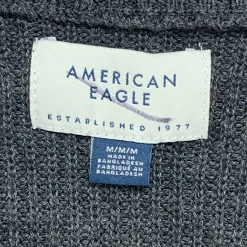New American Eagle Mens Medium Gray Long Sleeve Wool Blend Crew Neck Sweater