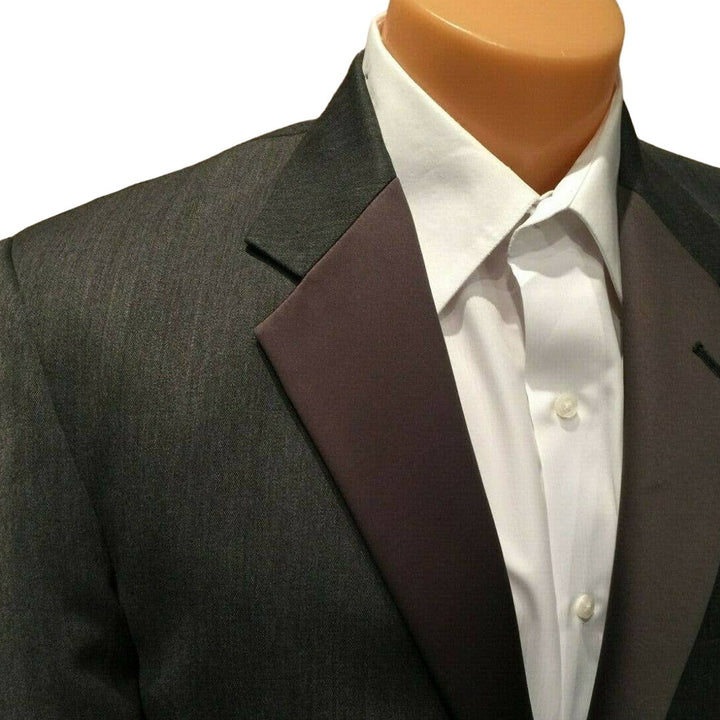 Chaps Ralph Lauren 41L Long GRAY Pointy Lapel Mens Tuxedo Jacket Prom Wedding