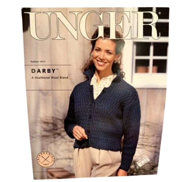 New Unger 1417 Darby Broken Rib Jacket Sweater Cardigan Knitting Pattern