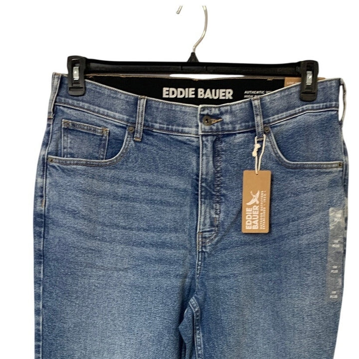 New Eddie Bauer Womens Vintage Blue Authentic Voyager the Perfect Straight Jeans