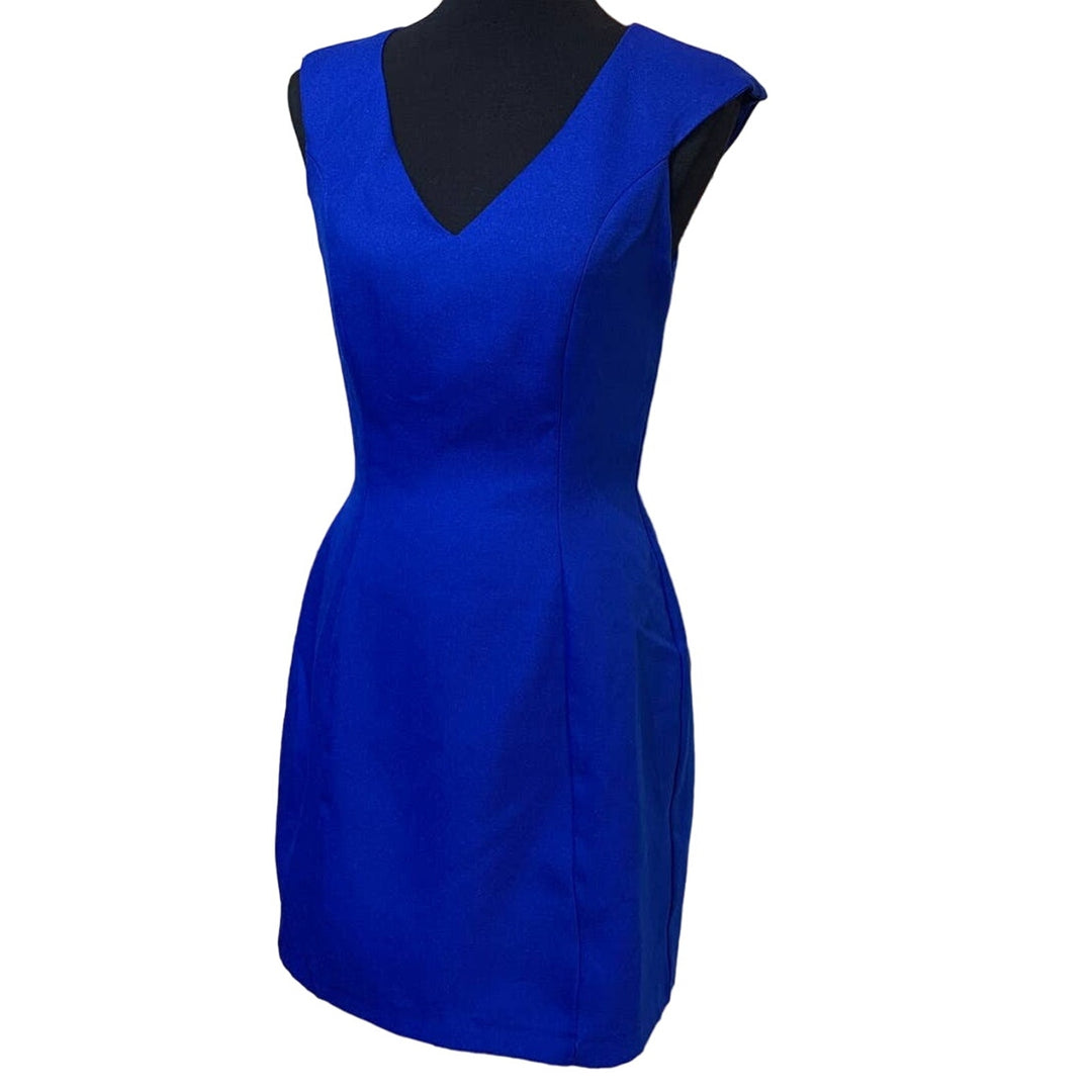 Grey Goose Medium Hand Washable Sleeveless Body Con V Neck Polyester Blend Dress