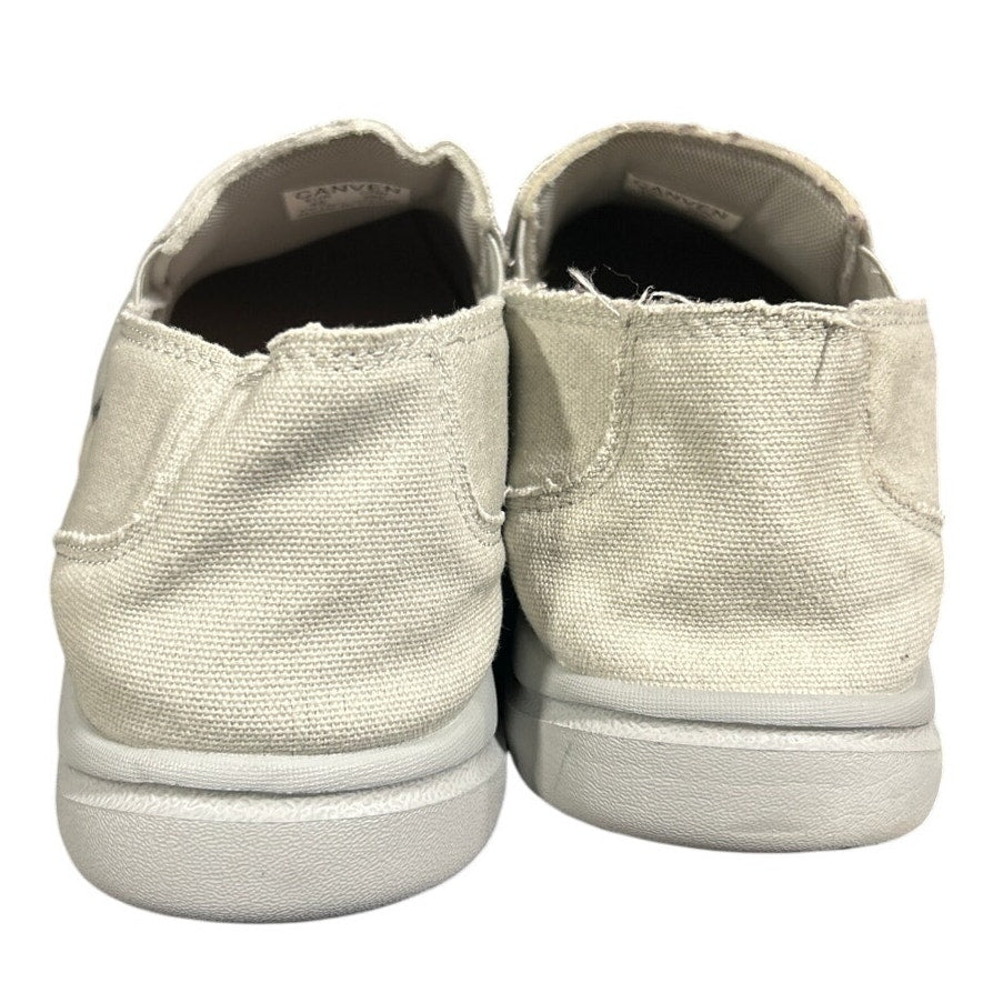 Canva Mens Size 12 Gray Slide On Canvas Washable Walking Loafers Deck Shoes