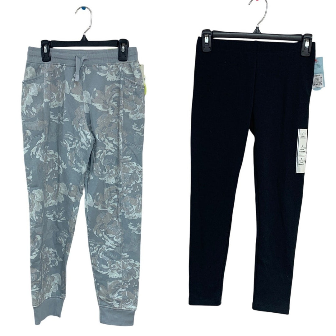 2 NWT New Cat &amp; Jack All In Motion Girls Large (10/12) Leggings Jogger Pants