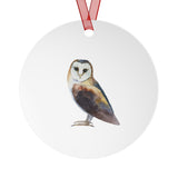 Woodland Barn Owl Metal Ornament, Holiday Decor, Bird Lover Gift, Nature Decoration, Christmas Tree Ornament, Home Decor