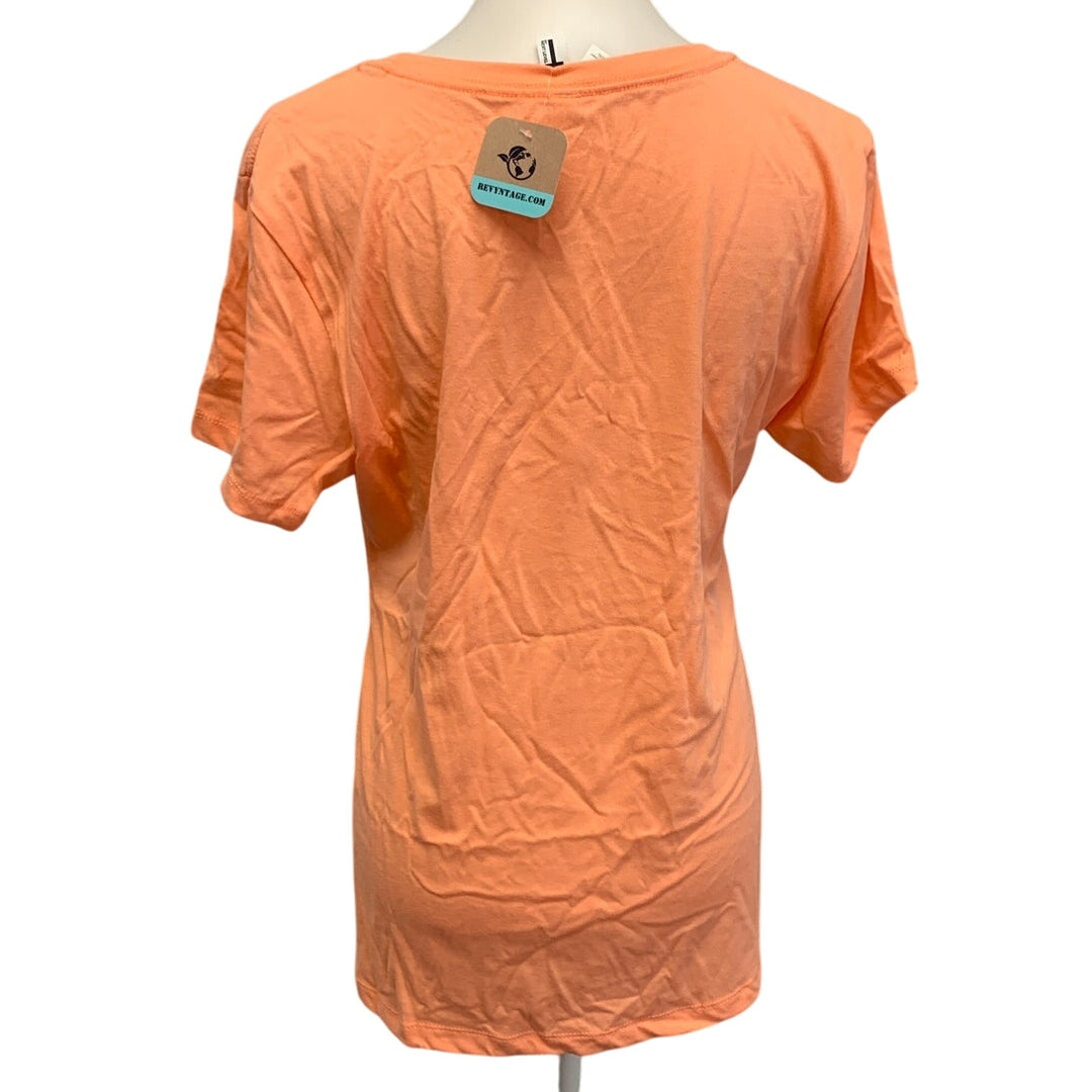 New Hand Printed Womens XL Dragonfly Short Sleeve Cotton Blend Tee Shirt